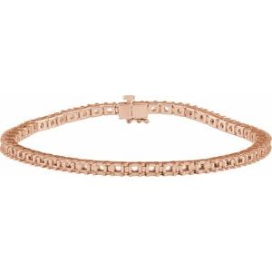 14K Rose Gold 2.8 mm Round Line 7 1/4" Bracelet Mounting