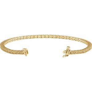 14K Yellow Gold 3.9 mm Round Line 7 1/4" Bracelet Mounting – image 2