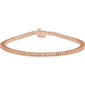 14K Rose Gold 3.4 mm Round Line 7 1/4" Bracelet Mounting