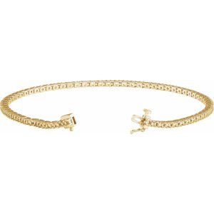 14K Yellow Gold 1.9 mm Round Line 7 1/4" Bracelet Mounting – image 2