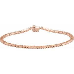 14K Rose Gold 1.9 mm Round Line 7 1/4" Bracelet Mounting