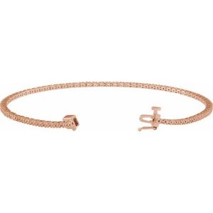 14K Rose Gold 1.4 mm Round Line 7 1/4" Bracelet Mounting – image 2