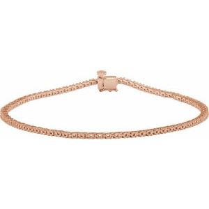 14K Rose Gold 1.4 mm Round Line 7 1/4" Bracelet Mounting