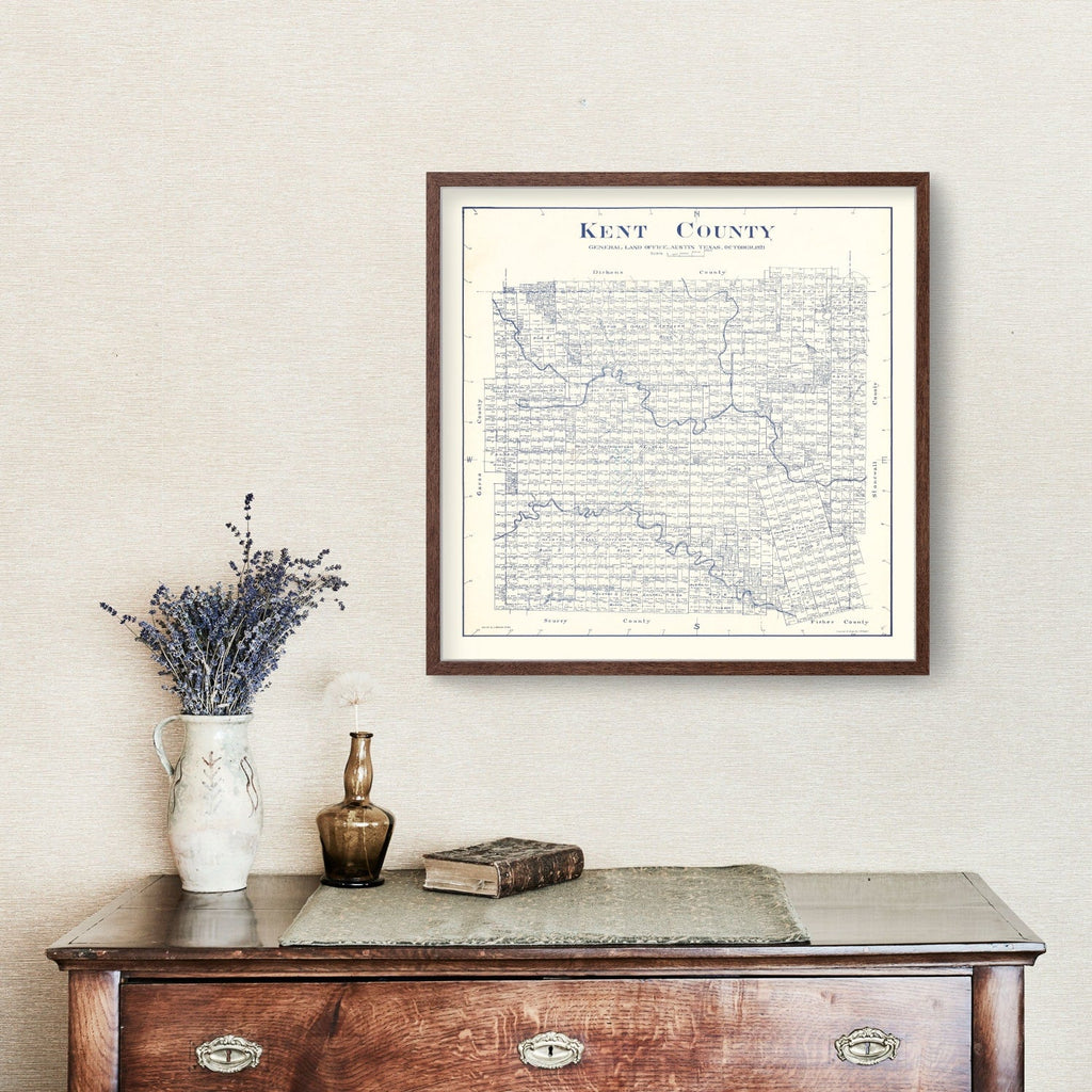 Vintage Map of Kent County, Texas 1921