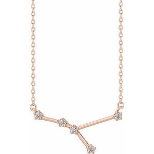 14K Rose Gold 1/8 CTW Natural Diamond Cancer 16-18" Necklace