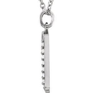 14K White Gold .03 CTW Natural Diamond Lowercase Initial Q 16" Necklace