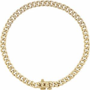 14K Yellow Gold 1/2 CTW Natural Diamond Link 7 1/4" Bracelet