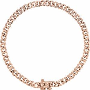 14K Rose Gold 1/2 CTW Natural Diamond Link 7 1/4" Bracelet