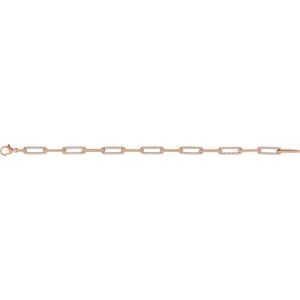 14K Rose Gold 1 CTW Lab-Grown Diamond Link 7" Bracelet – image 3