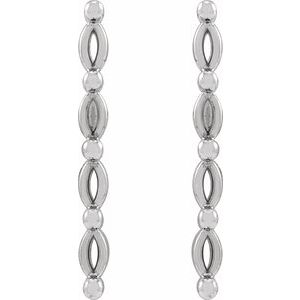 Sterling Silver 2.5x1.25 mm Marquise Bar Earring Mounting – image 2