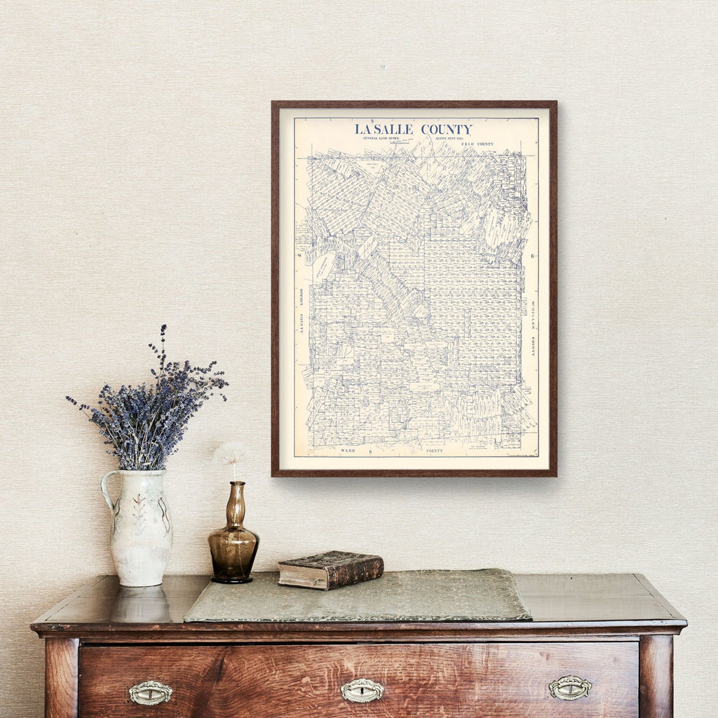 Vintage Map of La Salle County, Texas 1923