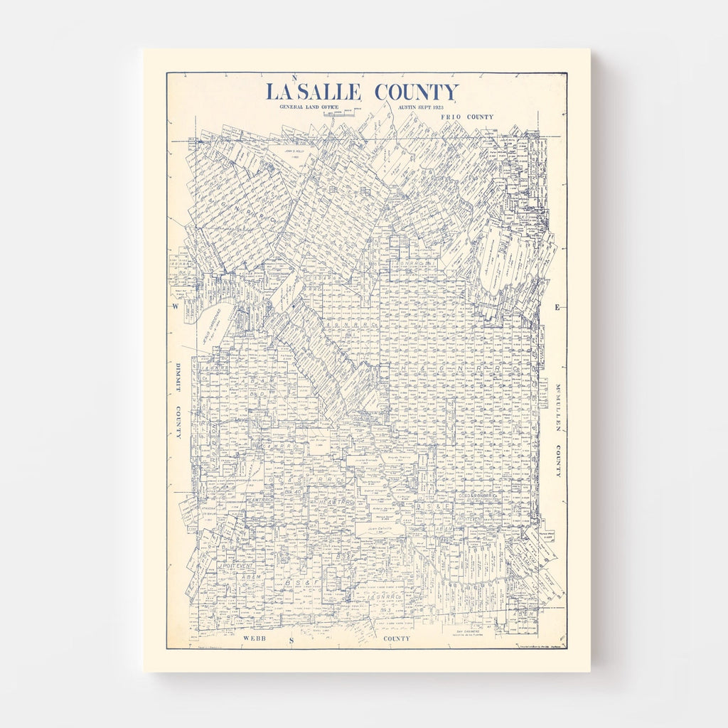 Vintage Map of La Salle County, Texas 1923