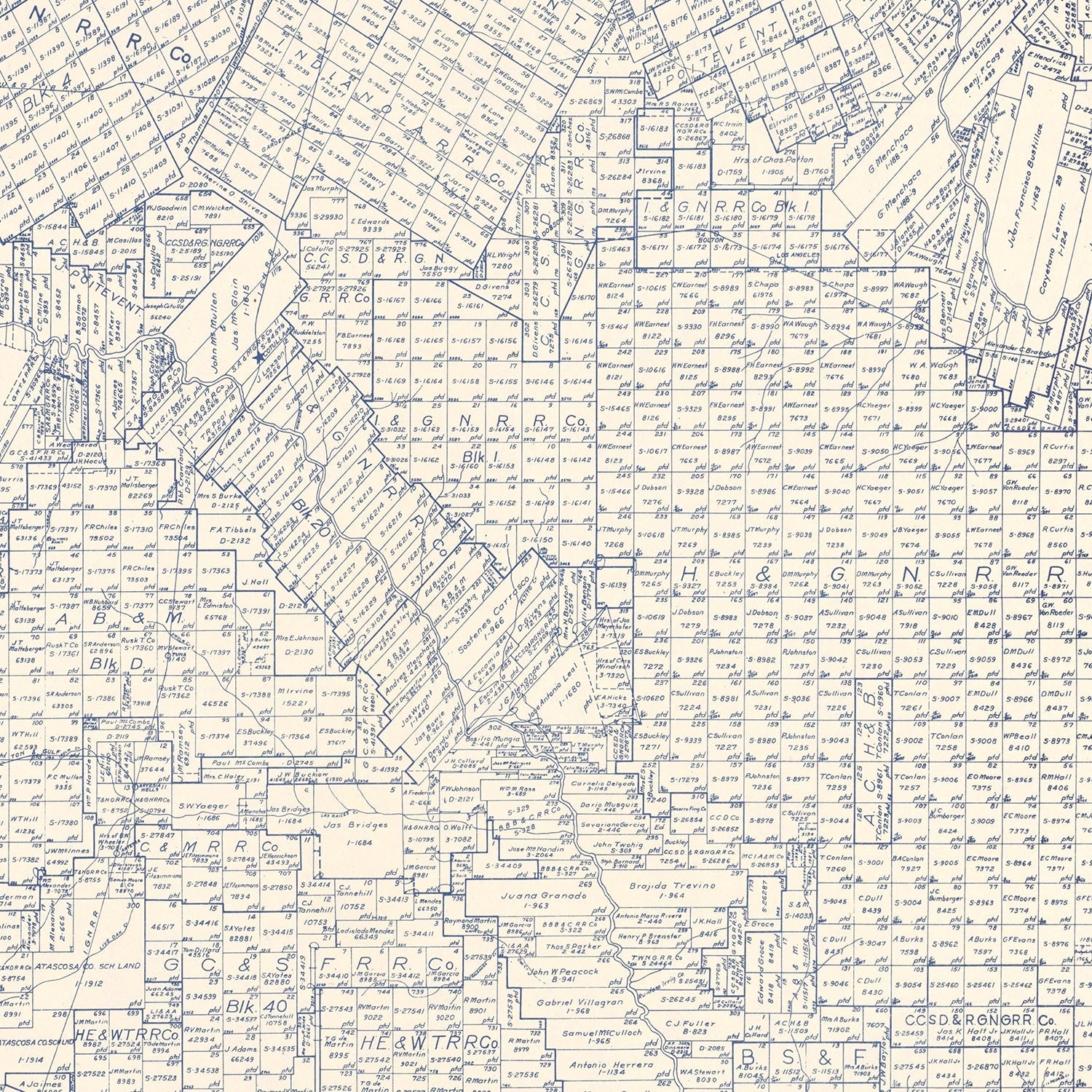 Vintage Map of La Salle County, Texas 1923