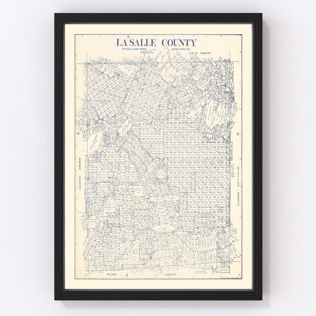 Vintage Map of La Salle County, Texas 1923