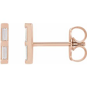 14K Rose Gold .08 CTW Natural Diamond Bar Earrings