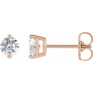 14K Rose Gold .03 CTW Natural Diamond 2-Prong Stud Earrings