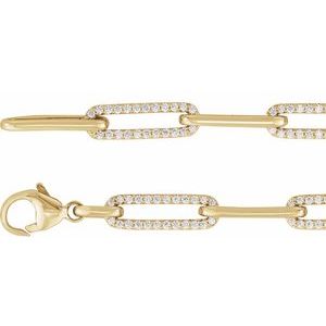 14K Yellow Gold Vermeil 1 CTW Lab-Grown Diamond Link 7" Bracelet – image 2