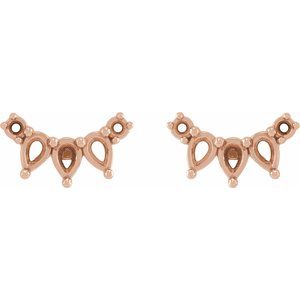 14K Rose Gold Accented Curved Bar Earring – image 2