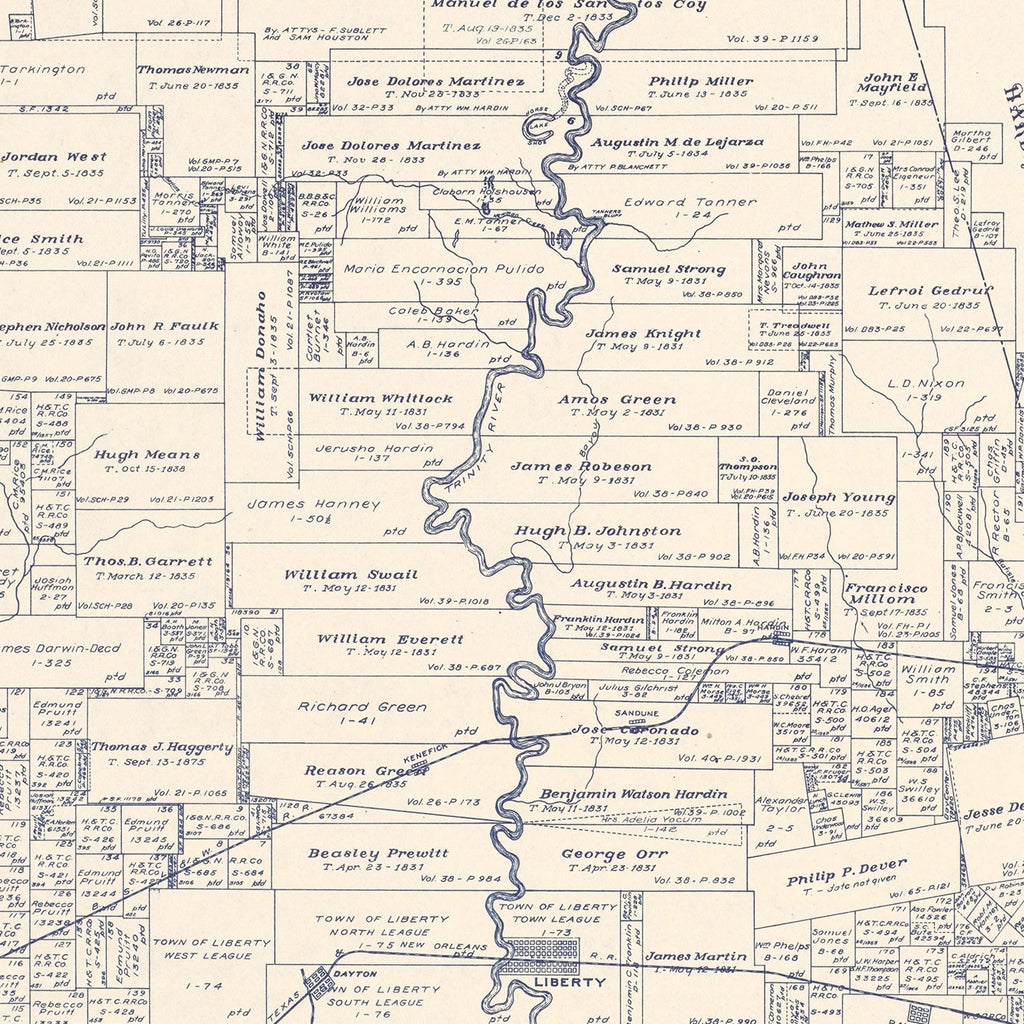 Vintage Map of Liberty County, Texas 1926