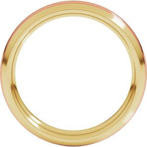 14K Yellow/Rose 4 mm Stepped Beveled-Edge Inlay Comfort-Fit Half Round Band Size 7