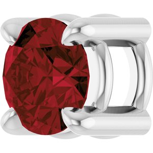 Platinum 4 mm Natural Mozambique Garnet Pendant