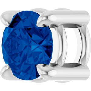 Platinum 4 mm Natural Blue Sapphire Pendant