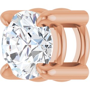 14K Rose 4 mm Natural White Sapphire Pendant