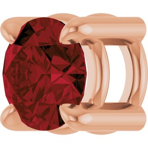 14K Rose 4 mm Natural Mozambique Garnet Pendant