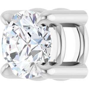 Sterling Silver 4 mm Natural White Sapphire Pendant