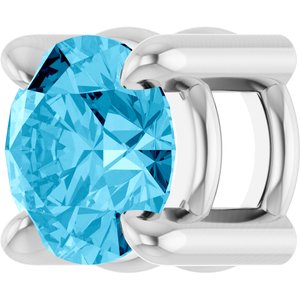 Platinum 4 mm Natural Aquamarine Pendant