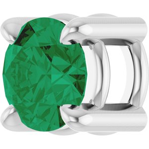 Platinum 4 mm Natural Emerald Pendant