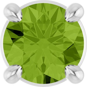 Platinum 4 mm Natural Peridot Pendant