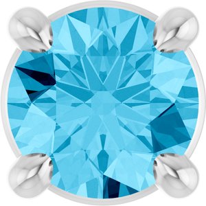 Platinum 4 mm Natural Aquamarine Pendant