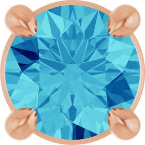 14K Rose 4 mm Natural Blue Zircon Pendant