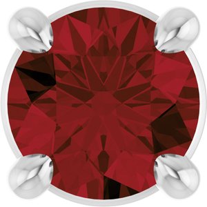 Platinum 4 mm Natural Mozambique Garnet Pendant