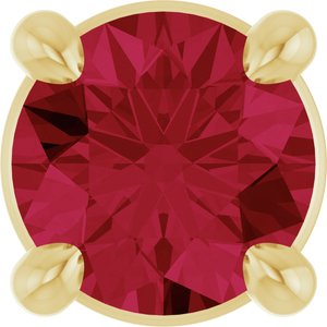 14K Yellow 4 mm Lab-Grown Ruby Pendant