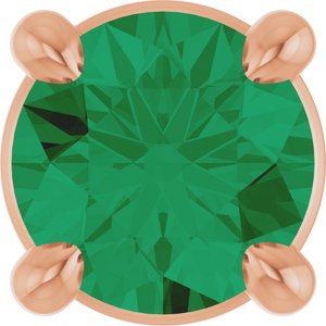 14K Rose 4 mm Natural Emerald Pendant