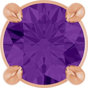 14K Rose 4 mm Natural Amethyst Pendant