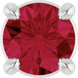 Platinum 4 mm Natural Ruby Pendant