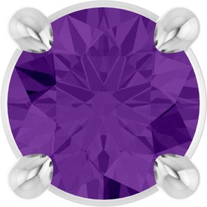 Sterling Silver 4 mm Natural Amethyst Pendant