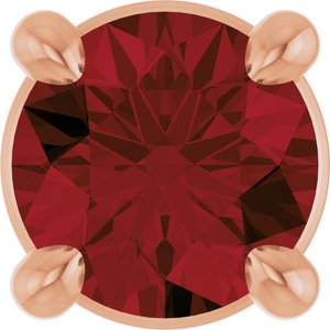 14K Rose 4 mm Natural Mozambique Garnet Pendant