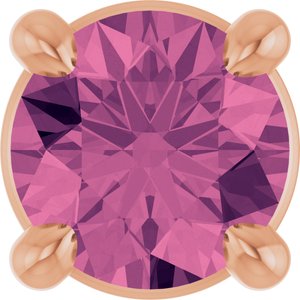 14K Rose 4 mm Natural Pink Tourmaline Pendant