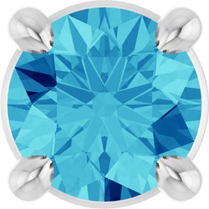 Platinum 4 mm Natural Blue Zircon Pendant