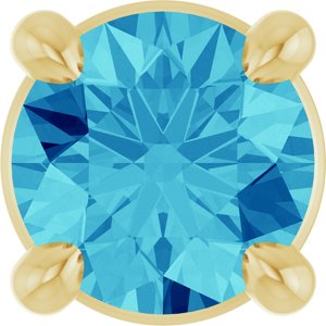 14K Yellow 4 mm Natural Blue Zircon Pendant