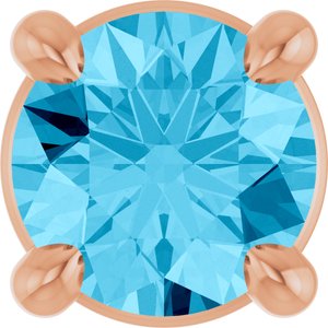 14K Rose 4 mm Natural Aquamarine Pendant