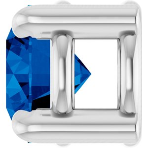 Platinum 4 mm Natural Blue Sapphire Pendant