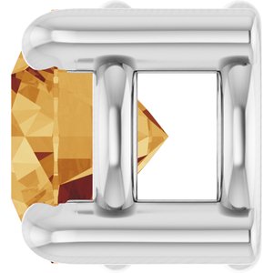 14K White 4 mm Natural Citrine Pendant