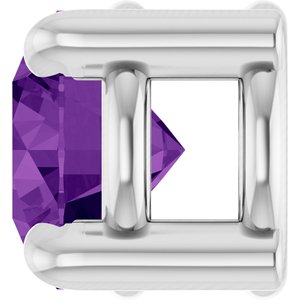 14K White Gold 4 mm Natural Amethyst Pendant