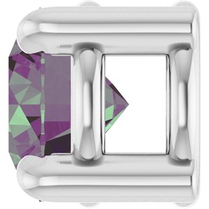 Sterling Silver 4 mm Lab-Grown Alexandrite Pendant