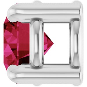 Platinum 4 mm Lab-Grown Ruby Pendant
